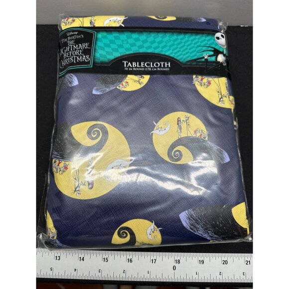 Disney Tim Burtons Nightmare Before Christmas 70" Round Tablecloth - Picture 1 of 6